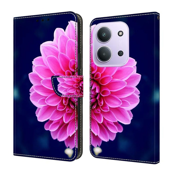 Funda para teléfono de cuero vegano pintado con efecto cristal, For Redmi 15C 5G / 4G Global 171mm, For Redmi Note 14 4G 164.84mm, For Redmi Note 14 Pro+ 5G / Poco X7 5G, For Redmi Note 14 Pro 4G / 5G, For Redmi Note 14 4G 163.25mm