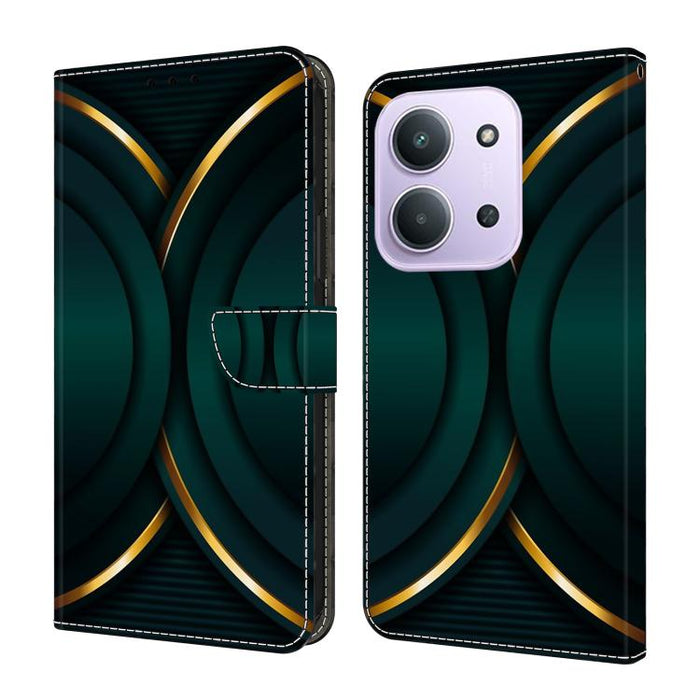 Funda para teléfono de cuero vegano pintado con efecto cristal, For Redmi 15C 5G / 4G Global 171mm, For Redmi Note 14 4G 164.84mm, For Redmi Note 14 Pro+ 5G / Poco X7 5G, For Redmi Note 14 Pro 4G / 5G, For Redmi Note 14 4G 163.25mm
