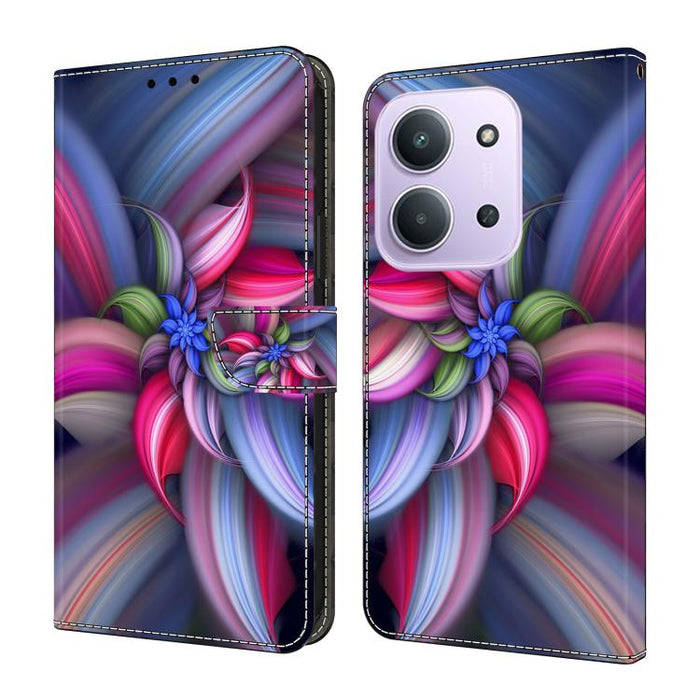 Funda para teléfono de cuero vegano pintado con efecto cristal, For Redmi 15C 5G / 4G Global 171mm, For Redmi Note 14 4G 164.84mm, For Redmi Note 14 Pro+ 5G / Poco X7 5G, For Redmi Note 14 Pro 4G / 5G, For Redmi Note 14 4G 163.25mm