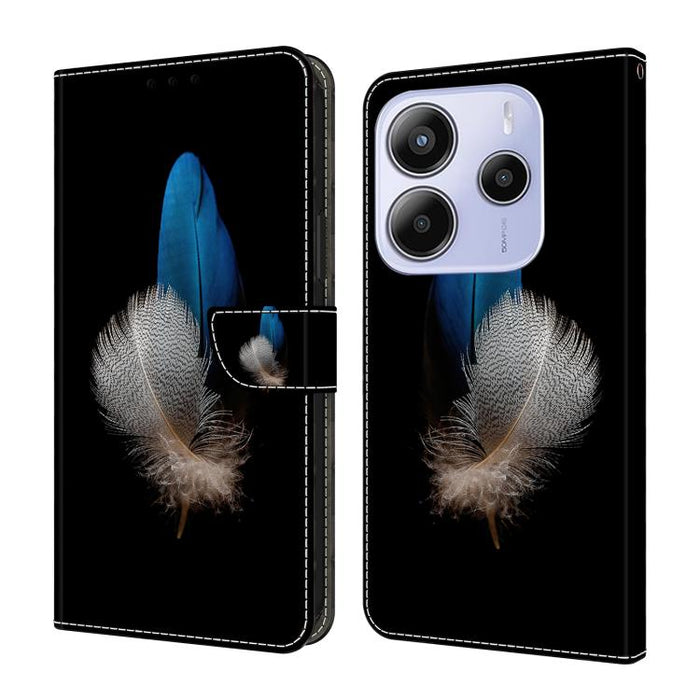Funda para teléfono de cuero vegano pintado con efecto cristal, For Redmi 15C 5G / 4G Global 171mm, For Redmi Note 14 4G 164.84mm, For Redmi Note 14 Pro+ 5G / Poco X7 5G, For Redmi Note 14 Pro 4G / 5G, For Redmi Note 14 4G 163.25mm