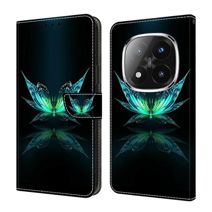 Funda para teléfono de cuero vegano pintado con efecto cristal, For Redmi 15C 5G / 4G Global 171mm, For Redmi Note 14 4G 164.84mm, For Redmi Note 14 Pro+ 5G / Poco X7 5G, For Redmi Note 14 Pro 4G / 5G, For Redmi Note 14 4G 163.25mm