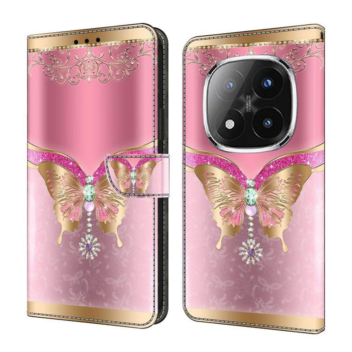 Funda para teléfono de cuero vegano pintado con efecto cristal, For Redmi 15C 5G / 4G Global 171mm, For Redmi Note 14 4G 164.84mm, For Redmi Note 14 Pro+ 5G / Poco X7 5G, For Redmi Note 14 Pro 4G / 5G, For Redmi Note 14 4G 163.25mm