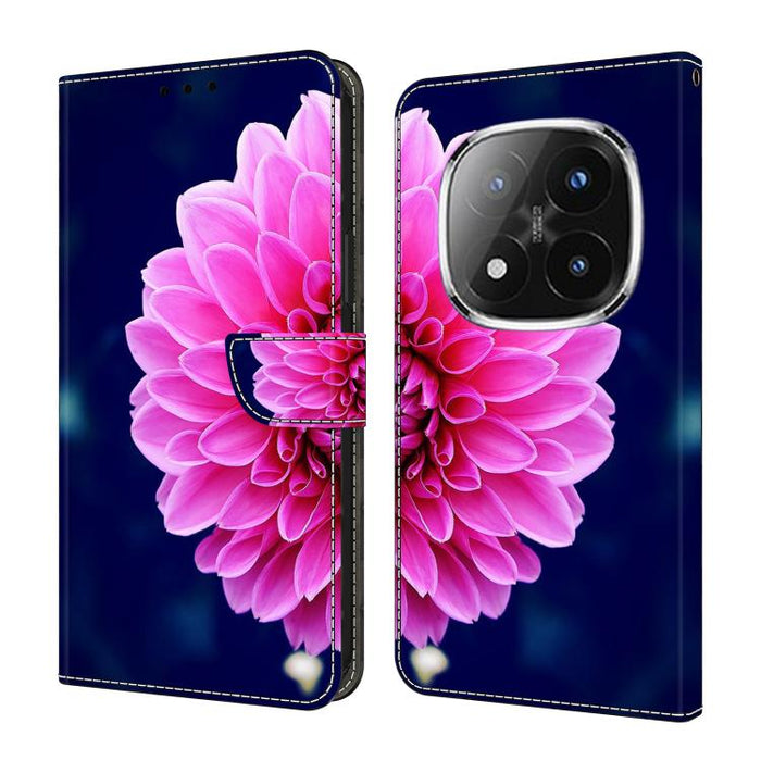 Funda para teléfono de cuero vegano pintado con efecto cristal, For Redmi 15C 5G / 4G Global 171mm, For Redmi Note 14 4G 164.84mm, For Redmi Note 14 Pro+ 5G / Poco X7 5G, For Redmi Note 14 Pro 4G / 5G, For Redmi Note 14 4G 163.25mm