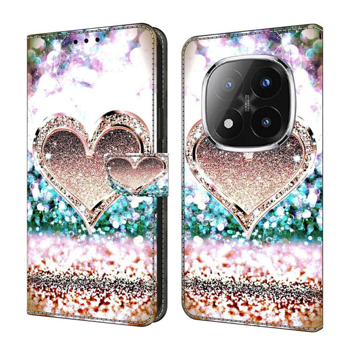 Funda para teléfono de cuero vegano pintado con efecto cristal, For Redmi 15C 5G / 4G Global 171mm, For Redmi Note 14 4G 164.84mm, For Redmi Note 14 Pro+ 5G / Poco X7 5G, For Redmi Note 14 Pro 4G / 5G, For Redmi Note 14 4G 163.25mm