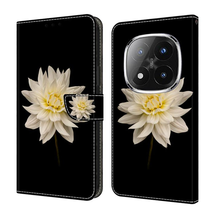 Funda para teléfono de cuero vegano pintado con efecto cristal, For Redmi 15C 5G / 4G Global 171mm, For Redmi Note 14 4G 164.84mm, For Redmi Note 14 Pro+ 5G / Poco X7 5G, For Redmi Note 14 Pro 4G / 5G, For Redmi Note 14 4G 163.25mm