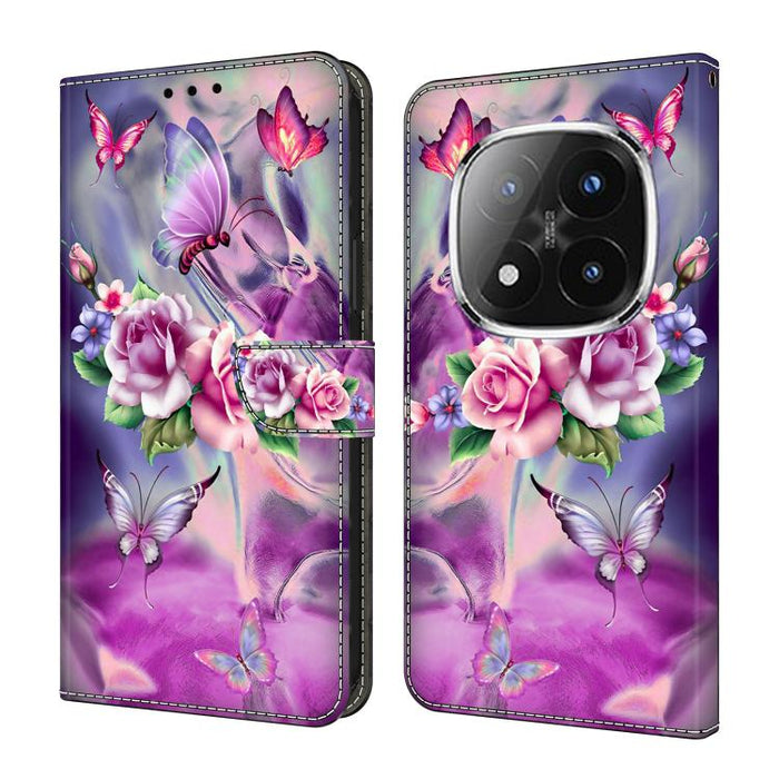 Funda para teléfono de cuero vegano pintado con efecto cristal, For Redmi 15C 5G / 4G Global 171mm, For Redmi Note 14 4G 164.84mm, For Redmi Note 14 Pro+ 5G / Poco X7 5G, For Redmi Note 14 Pro 4G / 5G, For Redmi Note 14 4G 163.25mm