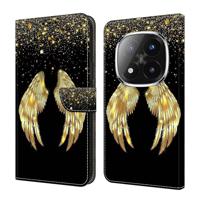 Funda para teléfono de cuero vegano pintado con efecto cristal, For Redmi 15C 5G / 4G Global 171mm, For Redmi Note 14 4G 164.84mm, For Redmi Note 14 Pro+ 5G / Poco X7 5G, For Redmi Note 14 Pro 4G / 5G, For Redmi Note 14 4G 163.25mm