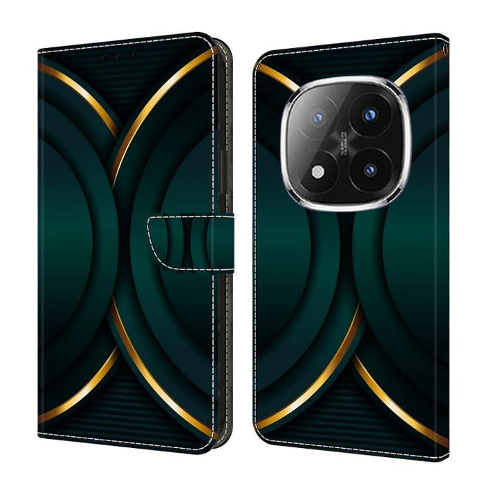 Funda para teléfono de cuero vegano pintado con efecto cristal, For Redmi 15C 5G / 4G Global 171mm, For Redmi Note 14 4G 164.84mm, For Redmi Note 14 Pro+ 5G / Poco X7 5G, For Redmi Note 14 Pro 4G / 5G, For Redmi Note 14 4G 163.25mm