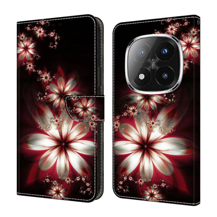 Funda para teléfono de cuero vegano pintado con efecto cristal, For Redmi 15C 5G / 4G Global 171mm, For Redmi Note 14 4G 164.84mm, For Redmi Note 14 Pro+ 5G / Poco X7 5G, For Redmi Note 14 Pro 4G / 5G, For Redmi Note 14 4G 163.25mm