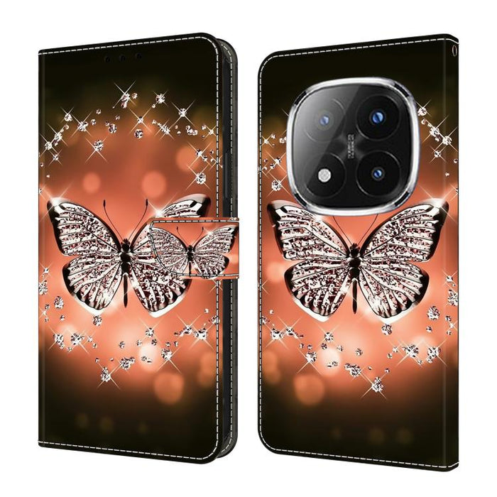 Funda para teléfono de cuero vegano pintado con efecto cristal, For Redmi 15C 5G / 4G Global 171mm, For Redmi Note 14 4G 164.84mm, For Redmi Note 14 Pro+ 5G / Poco X7 5G, For Redmi Note 14 Pro 4G / 5G, For Redmi Note 14 4G 163.25mm