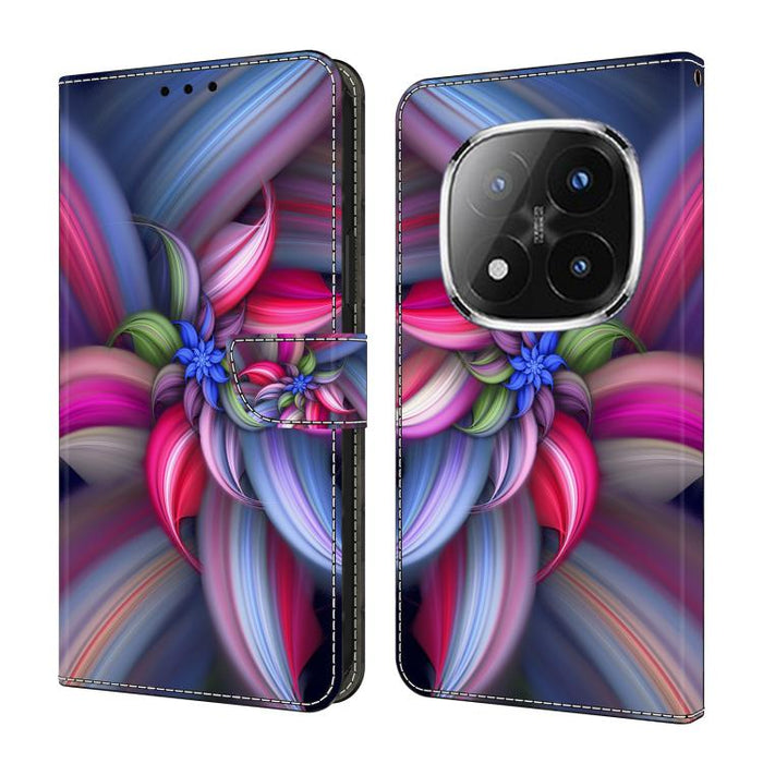 Funda para teléfono de cuero vegano pintado con efecto cristal, For Redmi 15C 5G / 4G Global 171mm, For Redmi Note 14 4G 164.84mm, For Redmi Note 14 Pro+ 5G / Poco X7 5G, For Redmi Note 14 Pro 4G / 5G, For Redmi Note 14 4G 163.25mm