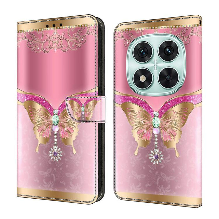 Funda para teléfono de cuero vegano pintado con efecto cristal, For Redmi 15C 5G / 4G Global 171mm, For Redmi Note 14 4G 164.84mm, For Redmi Note 14 Pro+ 5G / Poco X7 5G, For Redmi Note 14 Pro 4G / 5G, For Redmi Note 14 4G 163.25mm