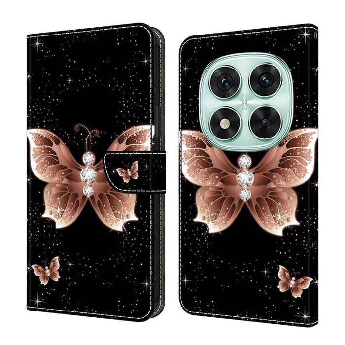 Funda para teléfono de cuero vegano pintado con efecto cristal, For Redmi 15C 5G / 4G Global 171mm, For Redmi Note 14 4G 164.84mm, For Redmi Note 14 Pro+ 5G / Poco X7 5G, For Redmi Note 14 Pro 4G / 5G, For Redmi Note 14 4G 163.25mm