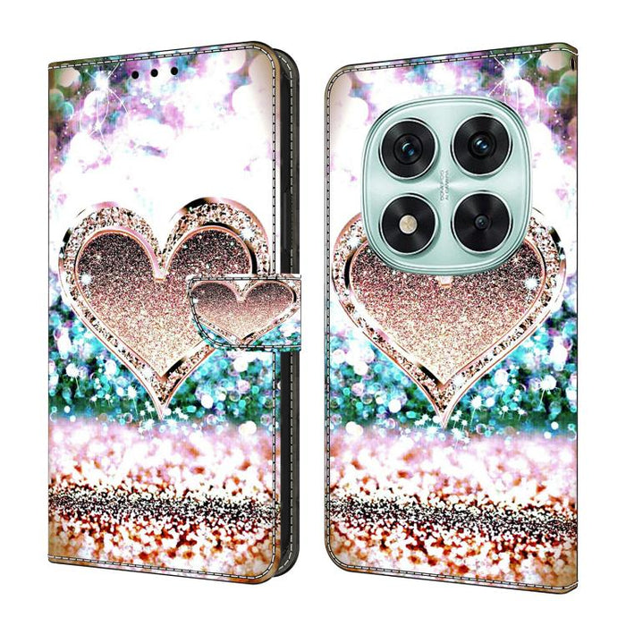 Funda para teléfono de cuero vegano pintado con efecto cristal, For Redmi 15C 5G / 4G Global 171mm, For Redmi Note 14 4G 164.84mm, For Redmi Note 14 Pro+ 5G / Poco X7 5G, For Redmi Note 14 Pro 4G / 5G, For Redmi Note 14 4G 163.25mm