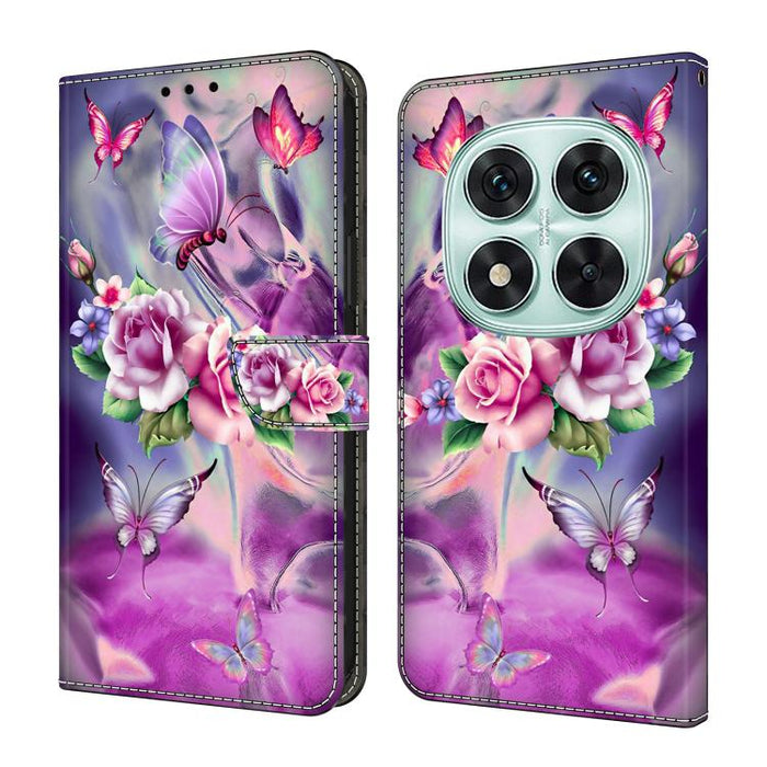 Funda para teléfono de cuero vegano pintado con efecto cristal, For Redmi 15C 5G / 4G Global 171mm, For Redmi Note 14 4G 164.84mm, For Redmi Note 14 Pro+ 5G / Poco X7 5G, For Redmi Note 14 Pro 4G / 5G, For Redmi Note 14 4G 163.25mm