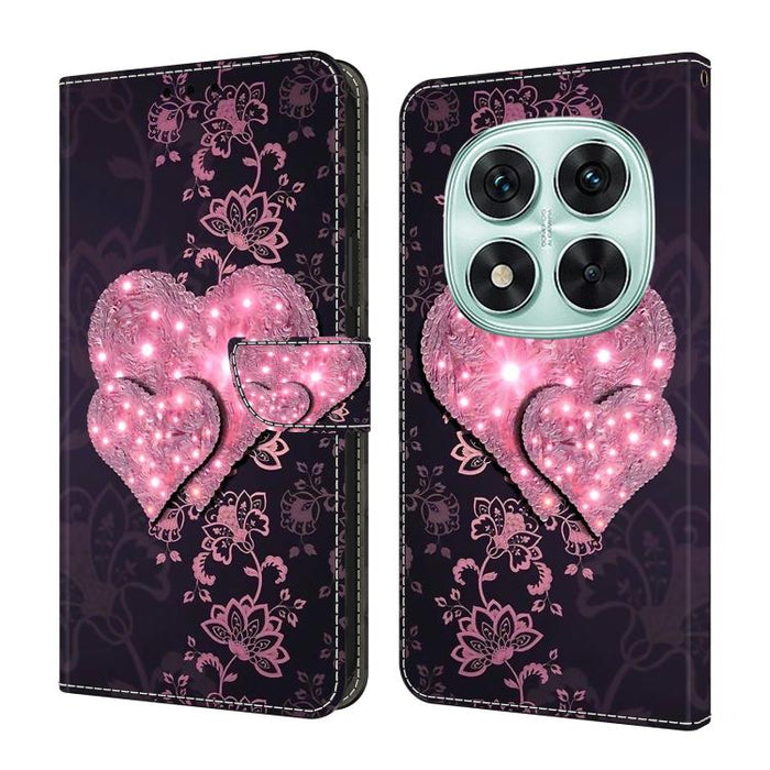 Funda para teléfono de cuero vegano pintado con efecto cristal, For Redmi 15C 5G / 4G Global 171mm, For Redmi Note 14 4G 164.84mm, For Redmi Note 14 Pro+ 5G / Poco X7 5G, For Redmi Note 14 Pro 4G / 5G, For Redmi Note 14 4G 163.25mm