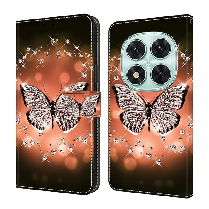 Funda para teléfono de cuero vegano pintado con efecto cristal, For Redmi 15C 5G / 4G Global 171mm, For Redmi Note 14 4G 164.84mm, For Redmi Note 14 Pro+ 5G / Poco X7 5G, For Redmi Note 14 Pro 4G / 5G, For Redmi Note 14 4G 163.25mm