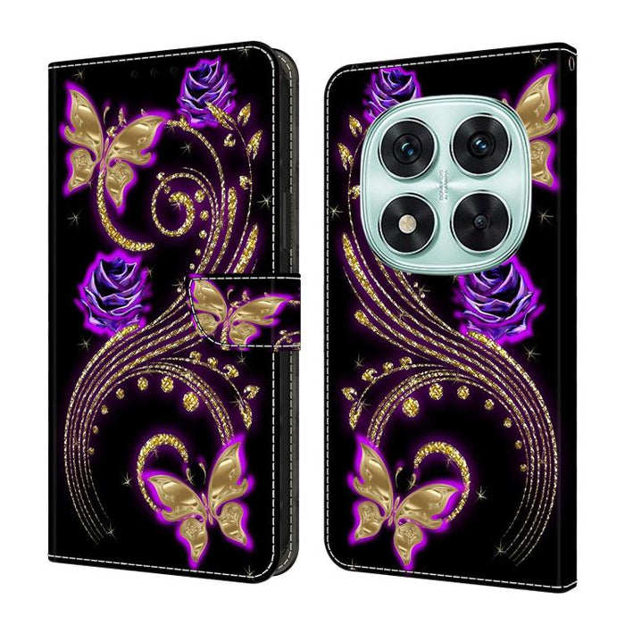 Funda para teléfono de cuero vegano pintado con efecto cristal, For Redmi 15C 5G / 4G Global 171mm, For Redmi Note 14 4G 164.84mm, For Redmi Note 14 Pro+ 5G / Poco X7 5G, For Redmi Note 14 Pro 4G / 5G, For Redmi Note 14 4G 163.25mm