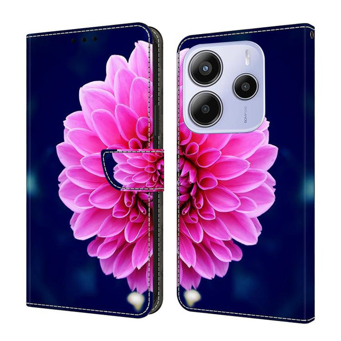 Funda para teléfono de cuero vegano pintado con efecto cristal, For Redmi 15C 5G / 4G Global 171mm, For Redmi Note 14 4G 164.84mm, For Redmi Note 14 Pro+ 5G / Poco X7 5G, For Redmi Note 14 Pro 4G / 5G, For Redmi Note 14 4G 163.25mm
