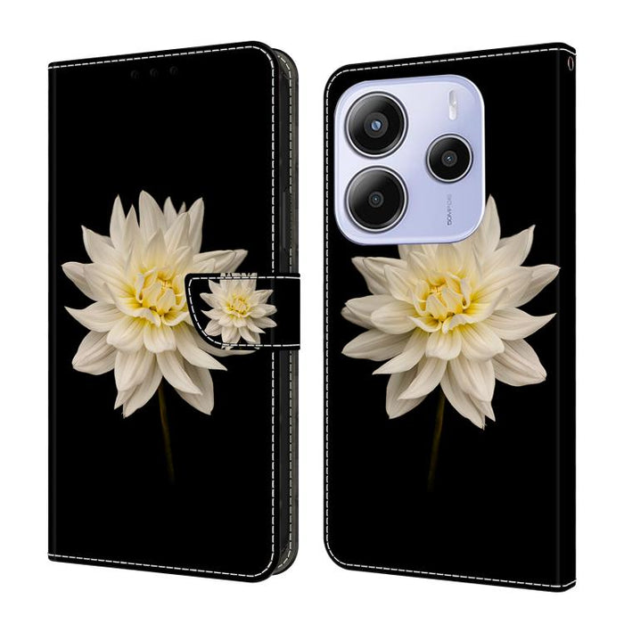 Funda para teléfono de cuero vegano pintado con efecto cristal, For Redmi 15C 5G / 4G Global 171mm, For Redmi Note 14 4G 164.84mm, For Redmi Note 14 Pro+ 5G / Poco X7 5G, For Redmi Note 14 Pro 4G / 5G, For Redmi Note 14 4G 163.25mm