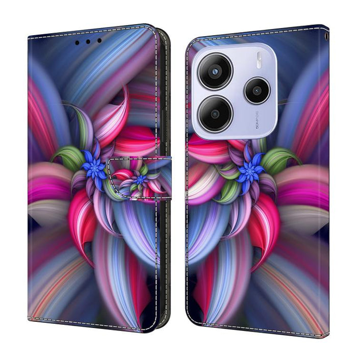 Funda para teléfono de cuero vegano pintado con efecto cristal, For Redmi 15C 5G / 4G Global 171mm, For Redmi Note 14 4G 164.84mm, For Redmi Note 14 Pro+ 5G / Poco X7 5G, For Redmi Note 14 Pro 4G / 5G, For Redmi Note 14 4G 163.25mm