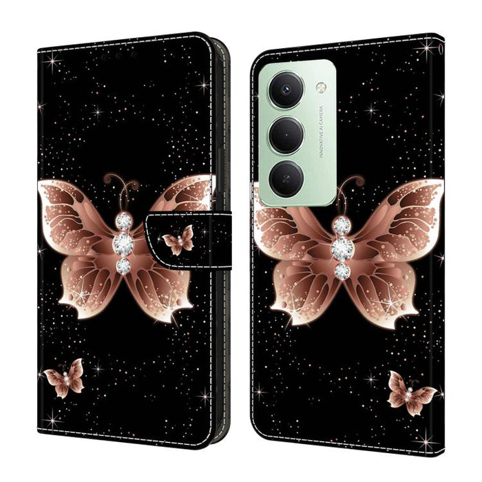 Funda para teléfono de cuero vegano pintado con efecto cristal, For Redmi 15C 5G / 4G Global 171mm, For Redmi Note 14 4G 164.84mm, For Redmi Note 14 Pro+ 5G / Poco X7 5G, For Redmi Note 14 Pro 4G / 5G, For Redmi Note 14 4G 163.25mm