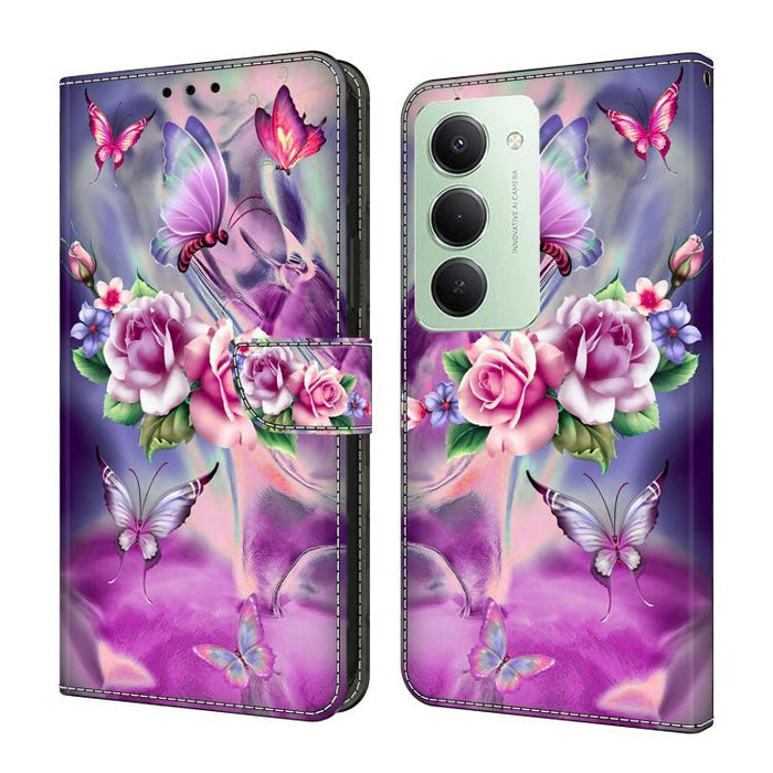 Funda para teléfono de cuero vegano pintado con efecto cristal, For Redmi Note 15 5G / 4G Global 164mm, For Redmi Note 15 Pro 5G Global 163.6mm, For Redmi 15C 5G / 4G EU 173mm, For Redmi 15 5G Global / 15 4G SEA 169.5mm, For Redmi 15 5G / 4G EU 171mm