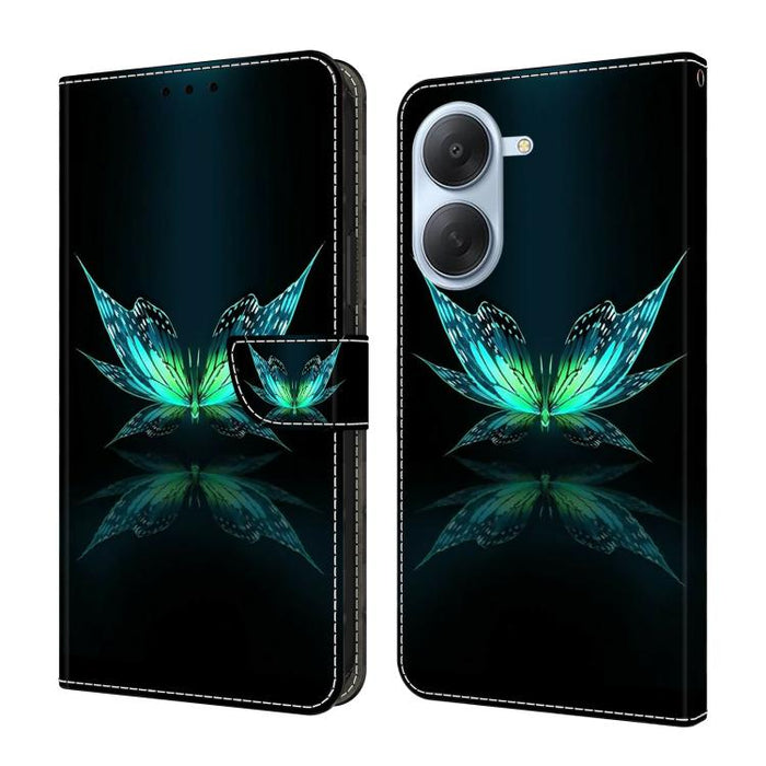 Funda para teléfono de cuero vegano pintado con efecto cristal, For Redmi Note 15 5G / 4G Global 164mm, For Redmi Note 15 Pro 5G Global 163.6mm, For Redmi 15C 5G / 4G EU 173mm, For Redmi 15 5G Global / 15 4G SEA 169.5mm, For Redmi 15 5G / 4G EU 171mm