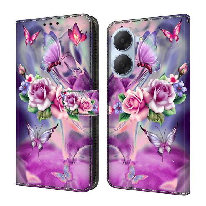 Funda para teléfono de cuero vegano pintado con efecto cristal, For Redmi Note 15 5G / 4G Global 164mm, For Redmi Note 15 Pro 5G Global 163.6mm, For Redmi 15C 5G / 4G EU 173mm, For Redmi 15 5G Global / 15 4G SEA 169.5mm, For Redmi 15 5G / 4G EU 171mm