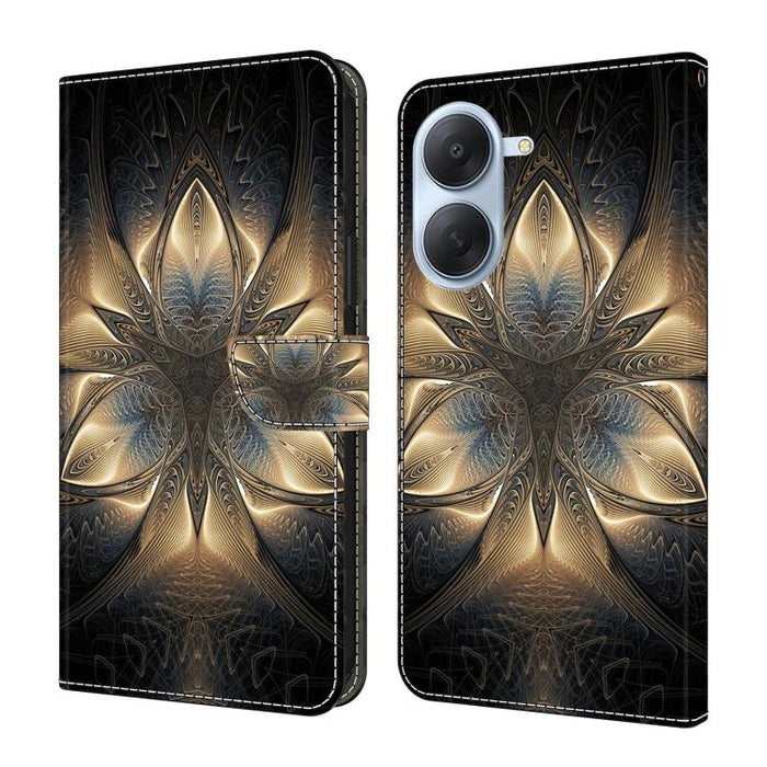 Funda para teléfono de cuero vegano pintado con efecto cristal, For Redmi Note 15 5G / 4G Global 164mm, For Redmi Note 15 Pro 5G Global 163.6mm, For Redmi 15C 5G / 4G EU 173mm, For Redmi 15 5G Global / 15 4G SEA 169.5mm, For Redmi 15 5G / 4G EU 171mm