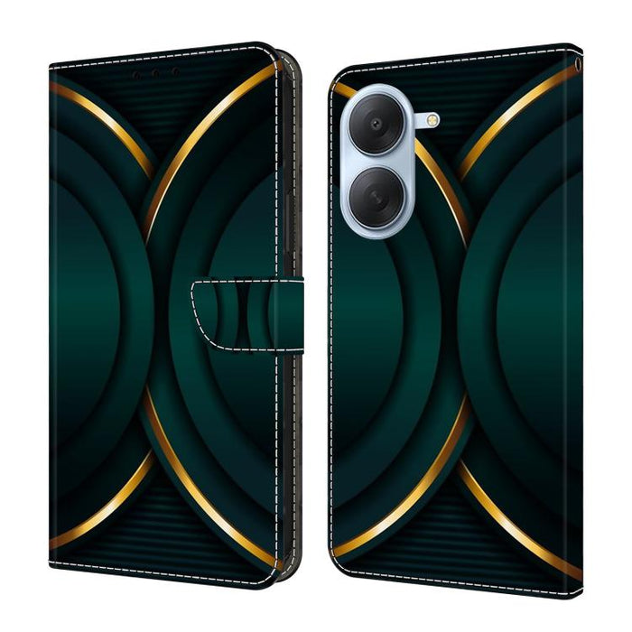 Funda para teléfono de cuero vegano pintado con efecto cristal, For Redmi Note 15 5G / 4G Global 164mm, For Redmi Note 15 Pro 5G Global 163.6mm, For Redmi 15C 5G / 4G EU 173mm, For Redmi 15 5G Global / 15 4G SEA 169.5mm, For Redmi 15 5G / 4G EU 171mm