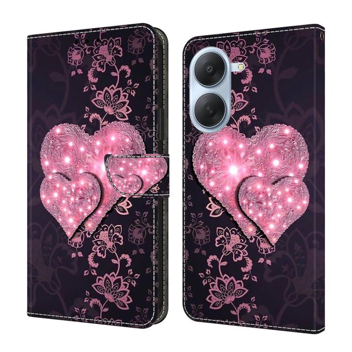 Funda para teléfono de cuero vegano pintado con efecto cristal, For Redmi Note 15 5G / 4G Global 164mm, For Redmi Note 15 Pro 5G Global 163.6mm, For Redmi 15C 5G / 4G EU 173mm, For Redmi 15 5G Global / 15 4G SEA 169.5mm, For Redmi 15 5G / 4G EU 171mm
