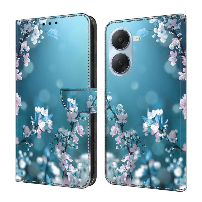 Funda para teléfono de cuero vegano pintado con efecto cristal, For Redmi Note 15 5G / 4G Global 164mm, For Redmi Note 15 Pro 5G Global 163.6mm, For Redmi 15C 5G / 4G EU 173mm, For Redmi 15 5G Global / 15 4G SEA 169.5mm, For Redmi 15 5G / 4G EU 171mm