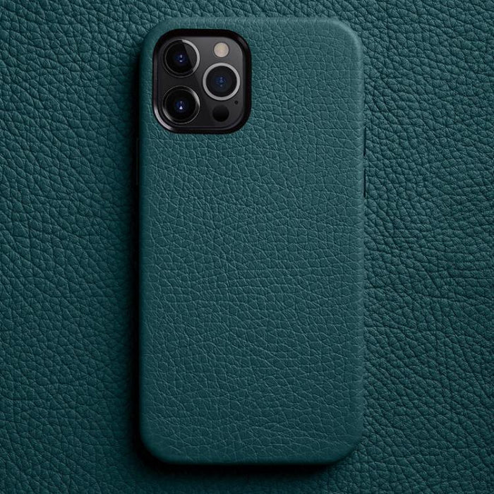 Funda para teléfono de piel auténtica con textura de lichi de melkco con marco de lente metálico, For iPhone 15 Pro Max, For iPhone 15 Pro, For iPhone 15, For iPhone 14, For iPhone 14 Pro, For iPhone 14 Pro Max, For iPhone 13 Pro Max, For iPhone 13 Pro...