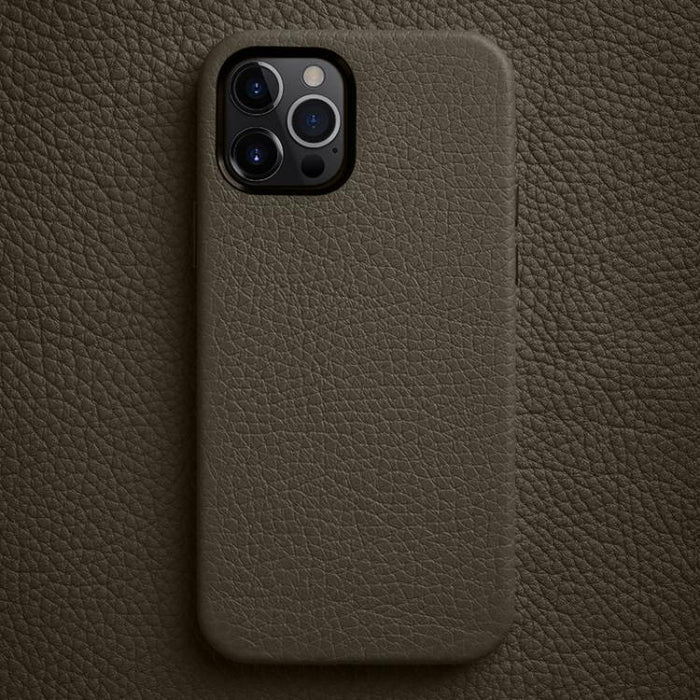 Funda para teléfono de piel auténtica con textura de lichi de melkco con marco de lente metálico, For iPhone 15 Pro Max, For iPhone 15 Pro, For iPhone 15, For iPhone 14, For iPhone 14 Pro, For iPhone 14 Pro Max, For iPhone 13 Pro Max, For iPhone 13 Pro...