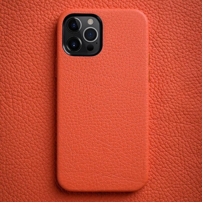 Funda para teléfono de piel auténtica con textura de lichi de melkco con marco de lente metálico, For iPhone 15 Pro Max, For iPhone 15 Pro, For iPhone 15, For iPhone 14, For iPhone 14 Pro, For iPhone 14 Pro Max, For iPhone 13 Pro Max, For iPhone 13 Pro...