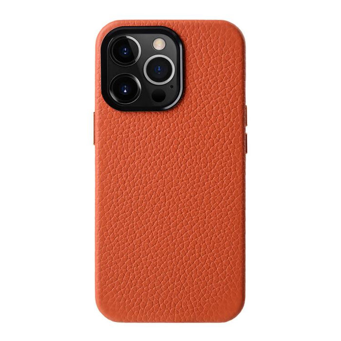 Funda para teléfono de piel auténtica con textura de lichi de melkco con marco de lente metálico, For iPhone 15 Pro Max, For iPhone 15 Pro, For iPhone 15, For iPhone 14, For iPhone 14 Pro, For iPhone 14 Pro Max, For iPhone 13 Pro Max, For iPhone 13 Pro...