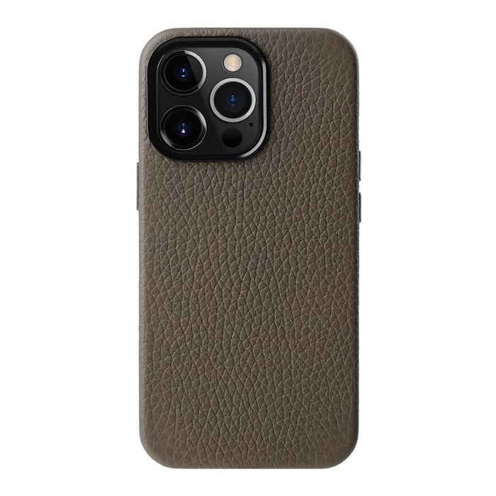 Funda para teléfono de piel auténtica con textura de lichi de melkco con marco de lente metálico, For iPhone 15 Pro Max, For iPhone 15 Pro, For iPhone 15, For iPhone 14, For iPhone 14 Pro, For iPhone 14 Pro Max, For iPhone 13 Pro Max, For iPhone 13 Pro...