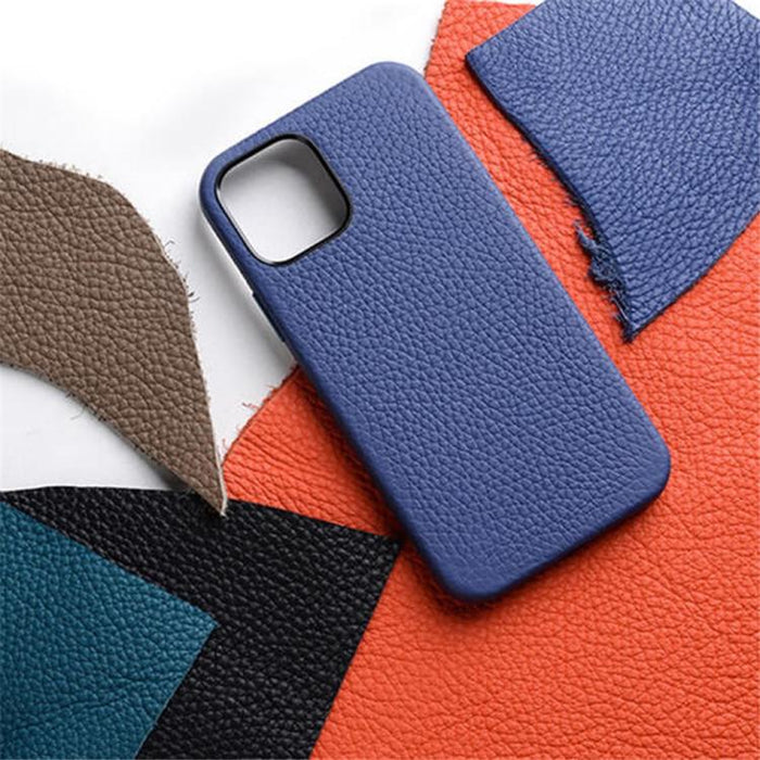 Funda para teléfono de piel auténtica con textura de lichi de melkco con marco de lente metálico, For iPhone 15 Pro Max, For iPhone 15 Pro, For iPhone 15, For iPhone 14, For iPhone 14 Pro, For iPhone 14 Pro Max, For iPhone 13 Pro Max, For iPhone 13 Pro...