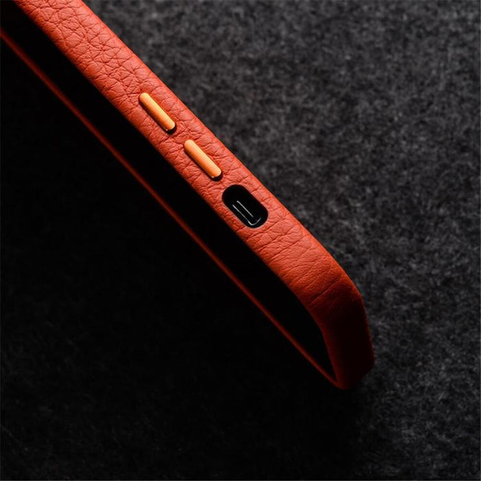 Funda para teléfono de piel auténtica con textura de lichi de melkco con marco de lente metálico, For iPhone 15 Pro Max, For iPhone 15 Pro, For iPhone 15, For iPhone 14, For iPhone 14 Pro, For iPhone 14 Pro Max, For iPhone 13 Pro Max, For iPhone 13 Pro...
