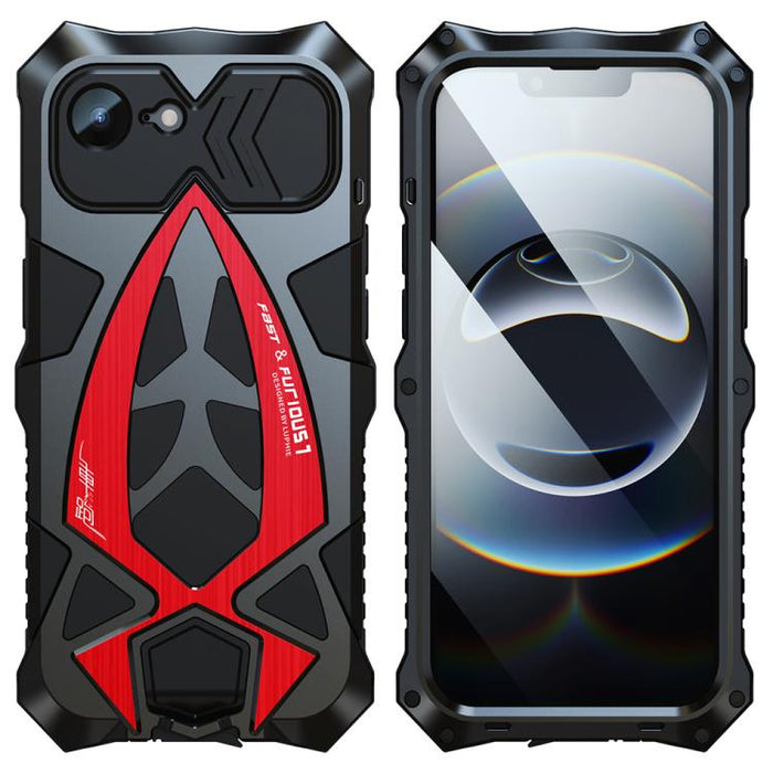 Funda para teléfono de silicona metálica a prueba de golpes con diseño de coche deportivo y película protectora., For iPhone 17e / 16e, For iPhone 17 Pro Max, For iPhone 16 Pro Max, For iPhone 15 Pro Max, For iPhone 15 Pro, For iPhone 15
