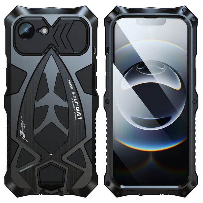 Funda para teléfono de silicona metálica a prueba de golpes con diseño de coche deportivo y película protectora., For iPhone 17e / 16e, For iPhone 17 Pro Max, For iPhone 16 Pro Max, For iPhone 15 Pro Max, For iPhone 15 Pro, For iPhone 15