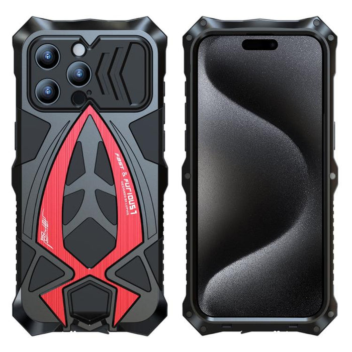 Funda para teléfono de silicona metálica a prueba de golpes con diseño de coche deportivo y película protectora., For iPhone 17e / 16e, For iPhone 17 Pro Max, For iPhone 16 Pro Max, For iPhone 15 Pro Max, For iPhone 15 Pro, For iPhone 15