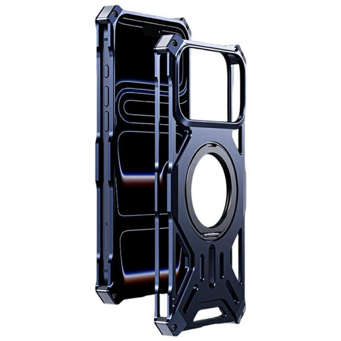 Funda para teléfono con soporte magnético giratorio de aleación de aluminio sin marco, For iPhone 17 Pro Max, For iPhone 17 Pro, For iPhone 17