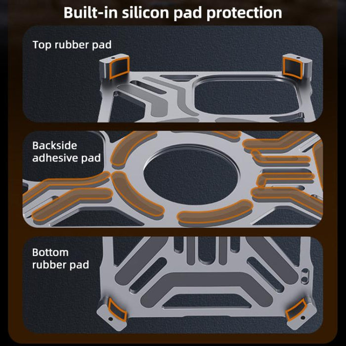 Funda para teléfono con soporte magnético giratorio de aleación de aluminio sin marco, For iPhone 17 Pro Max, For iPhone 17 Pro, For iPhone 17