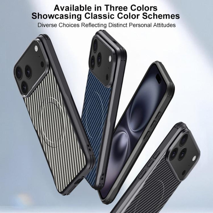 Funda para teléfono con textura de fibra de carbono estilo cuchilla y tacto magnético, For iPhone 17 Pro Max, For iPhone 17 Pro, For iPhone 17, For iPhone Air, For iPhone 16 Pro Max, For iPhone 16 Pro, For iPhone 16 Plus, For iPhone 16                 ...
