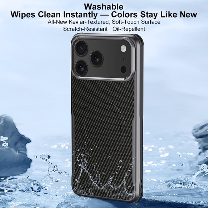 Funda para teléfono con textura de fibra de carbono estilo cuchilla y tacto magnético, For iPhone 17 Pro Max, For iPhone 17 Pro, For iPhone 17, For iPhone Air, For iPhone 16 Pro Max, For iPhone 16 Pro, For iPhone 16 Plus, For iPhone 16                 ...