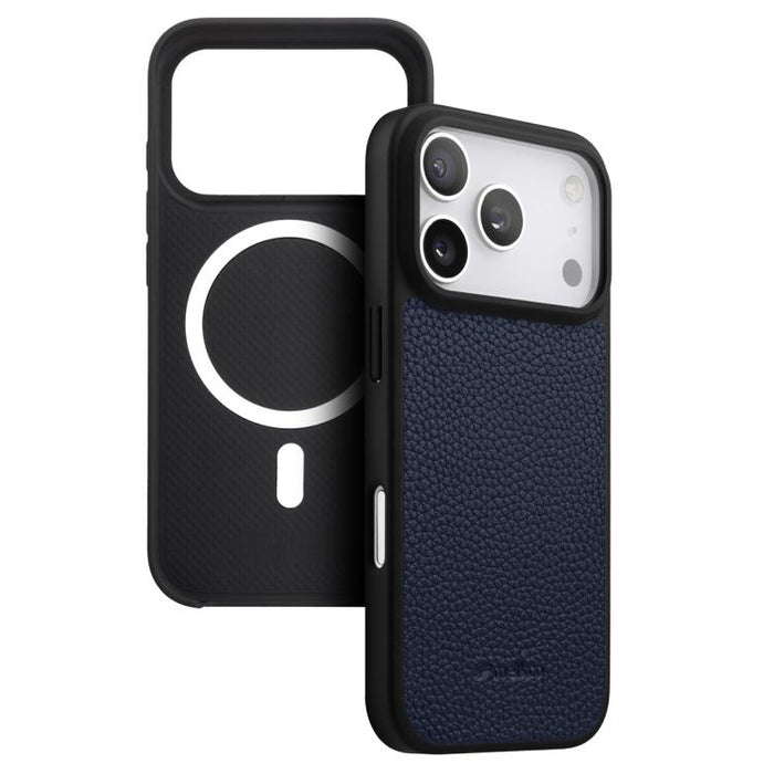 Funda para teléfono híbrida de PC con textura de lichi magnética de cobertura total de melkco, For iPhone 17 Pro Max, For iPhone 17 Pro, For iPhone Air