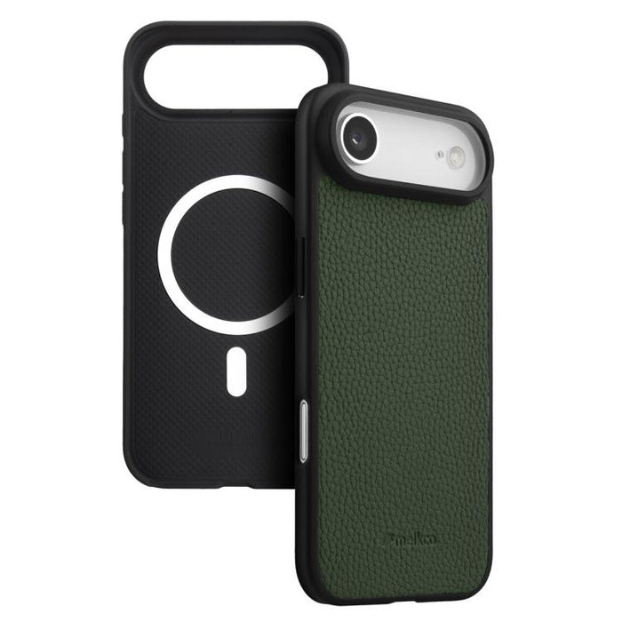Funda para teléfono híbrida de PC con textura de lichi magnética de cobertura total de melkco, For iPhone 17 Pro Max, For iPhone 17 Pro, For iPhone Air