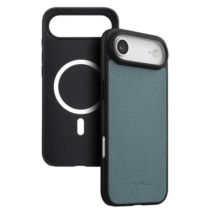 Funda para teléfono híbrida de PC con textura de lichi magnética de cobertura total de melkco, For iPhone 17 Pro Max, For iPhone 17 Pro, For iPhone Air